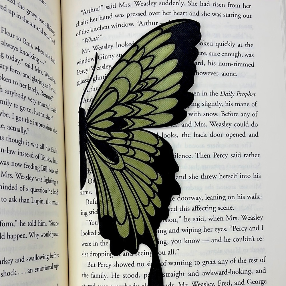 Green and Black Butterfly Bookmark